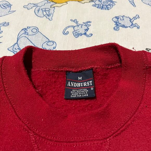 Vintage 90s Andhurst Red Blank Sweatshirt - Picture 3 of 3